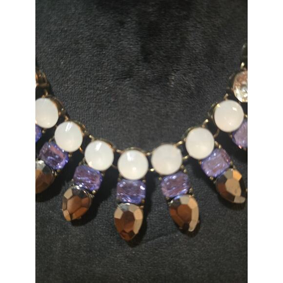 Women's Silver Tone Rhinestone Drop Pendant Chain Necklace Lobster Clasp - Picture 2 of 6